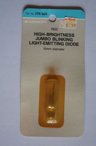 Archer Red High-Brightness Jumbo Blinking Light Emitting Diode 10mm 276-020