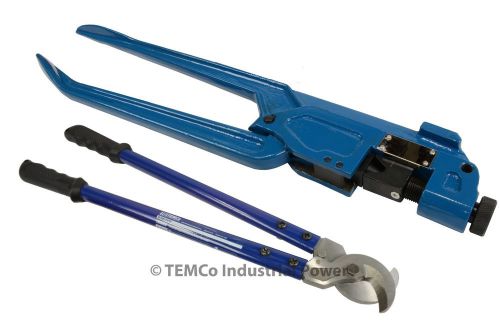 Temco dieless indent wire lug crimper tool &amp; electrical cable cutter set for sale