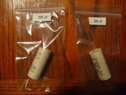 MATCHED GOOD-ALL CAPACITORS VINTAGE TYPE 522S 0.25 0.22 uf MFD 400 VDC