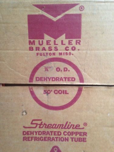 Mueller 50&#039; Copper Refrigeration Tube Dehydrated-1/4&#034; OD x 0.030&#034; wall x 50&#039; NEW