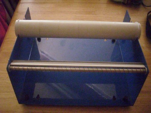 Manual label dispenser, freestanding or wallhang, blue, 12&#034; wide, suction feet for sale