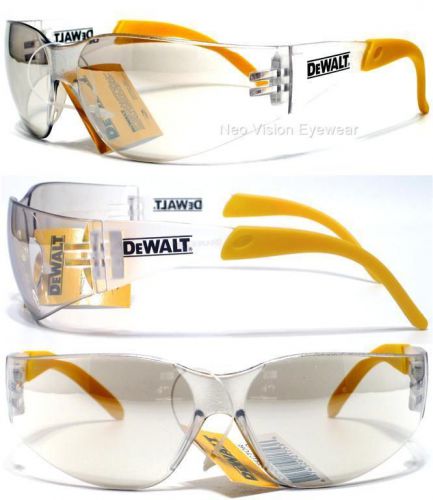 Lot of 3 pair dewalt protector indoor outdoor clear mirrored safety glasses sun for sale