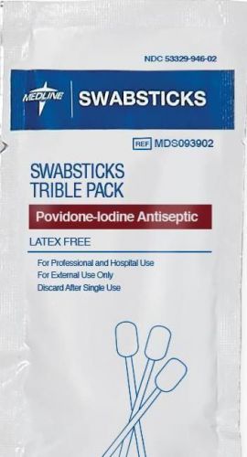 Povidine Iodine Swabstick 75 Count Antimicrobial Skin Protectant Kills Bacteria