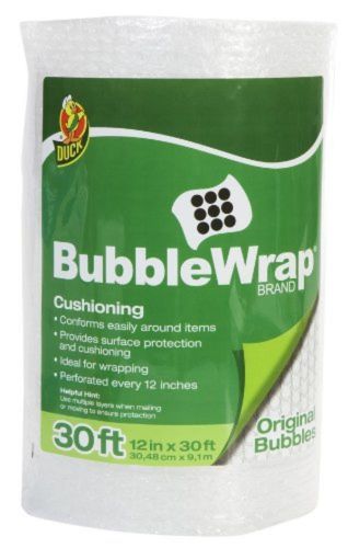 Duck Brand Bubble Wrap Original Protective Packaging 12 Inches Wide x 30-Feet...