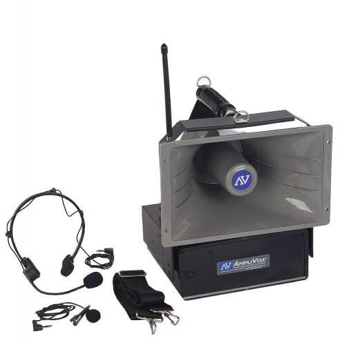 AmpliVox Sound Systems Half-Mile PA System Wireless Headset &amp; Lapel Mics