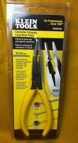 Klein tools vdv026-049 connector crimping long-nose pliers 23-24awg for sale