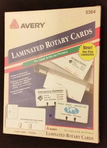 Avery Laminated Standard Size Rotary 3 Cards x 10 Sheets -  #5364