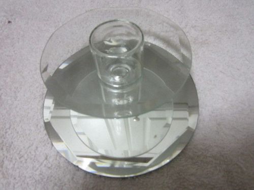 Mirrored Glass Display Riser Stands Round 5 1/2&#034;base  4 1/2&#034;