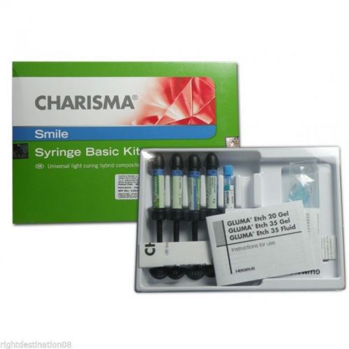 Heraeus charisma smile syringe basic kit + bond + etch nano composite for sale