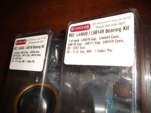 Lot of 2 standens 603 bearing kit l44649/l68149 for sale
