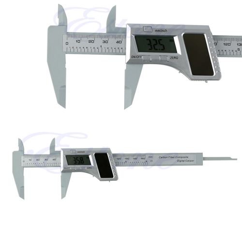 LCD Solar Digital Caliper Carbon Fiber Composite Vernier Gauge Micrometer 150mm