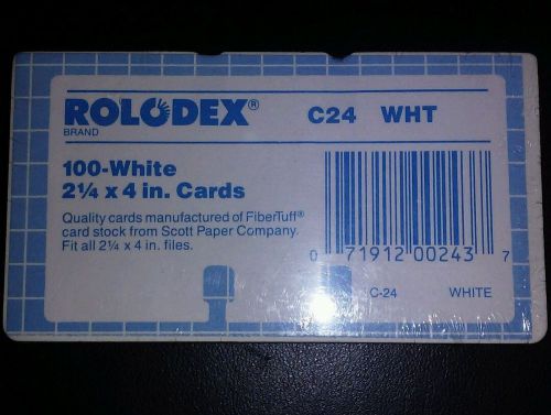 Rolodex 100 White 2 1/4 x 4 in. Cards C24 WHT NEW