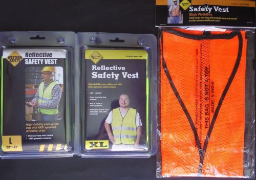 High visibility safety vests neon yellow or orange select: color size type for sale