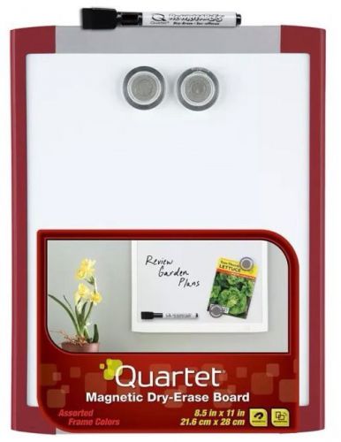 Small Quartet Magnetic Dry Erase Board 8.5 X 11 Inches Red Frame Class Note New
