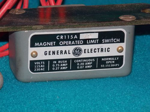 General Electric CR115A19 Magnet Operated Limit Switch New Old Stock With Magnet