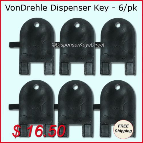 VonDrehle Dispenser Key for Paper Towel, Toilet Tissue Dispensers - (6/pk.)