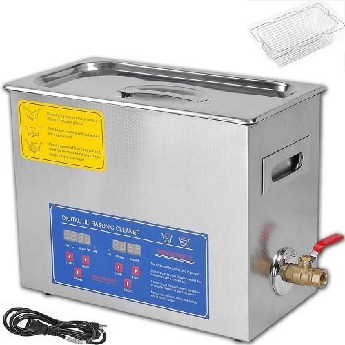 Stainless steel 6 liter heated ultrasonic cleaner heater 6l dental medical timer for sale