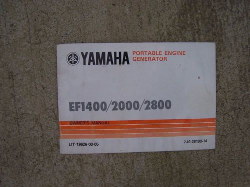 1985 Yamaha Portable Engine Generator EFI400 EFI2000 EFI2800 Owner Manual S