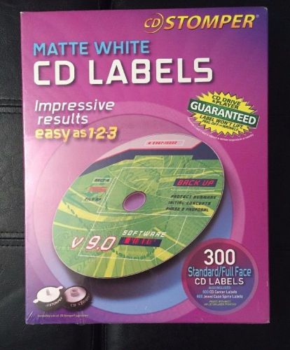 New Avery 98122 Labels for CD Stomper CD/DVD Labeling System White Matte Cdstomp