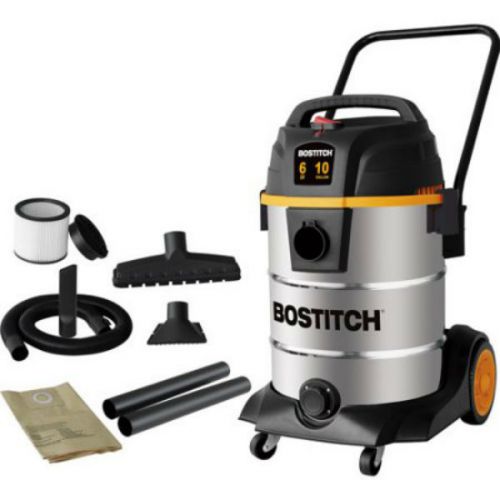 Bostitch 10-gallon 6 horse Power 2-Stage Motor Stainless Steel Wet Dry Vaccum