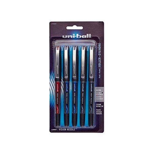 Uni-ball vision stick needle roller ball pens, micro point, assorted colors, set for sale