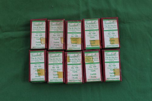 10 boxes nos threadwell 5/32-32 taps 3pc set taper plug bottoming no. 100 lot for sale