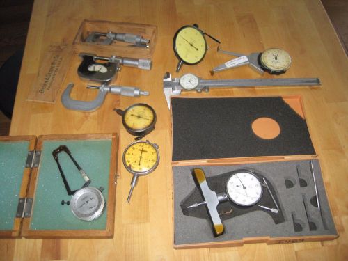 Lot machinist micrometers, gages, tools,mitutoyo, brown&amp;sharpe,geo scherr,fowler for sale