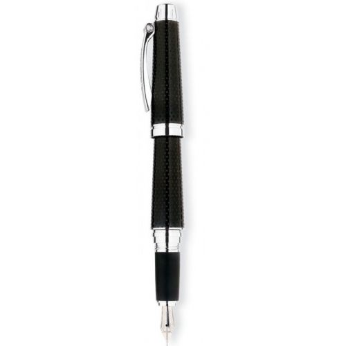 Cross C-Series Carbon Black Fountain Pen with Rhodium Plated Solid 18kt Gold Nib