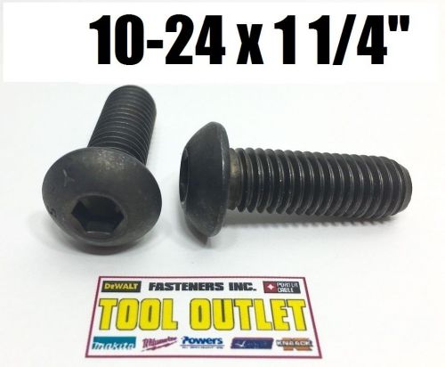 (qty 2500) #10-24 x 1 1/4&#034; button head cap screw black oxide coarse socket for sale