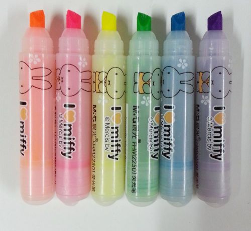 Free shipping shanghai m&amp;g miffy and friends fhm22501 mini markers (6pcs) x2 set for sale