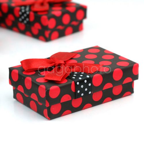 5 pieces paper jewelry rings present gift boxes case bowknot display container for sale