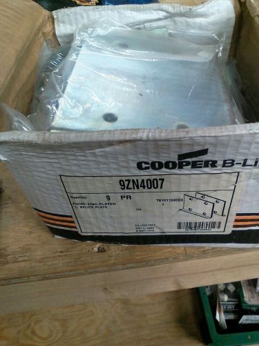 Cooper b line 9zn4007 zinc plated l splice plate (lot of 9) for sale
