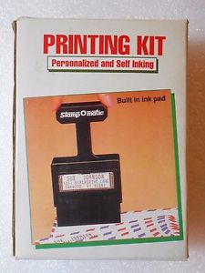 Stamp O Matic Personalized Self Inking Printing Kit ~ NEW, read description