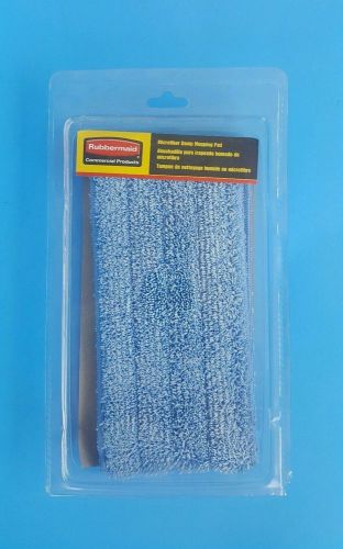 NEW Rubbermaid Commercial Q409-20 41 Microfiber Damp Mop Pad, Blue, 10&#034; x 4.5&#034;