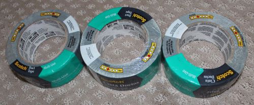 NEW 3 Rolls of Scotch Multi Use Duct Tape Gray 3M 1.88 IN x 45 YD
