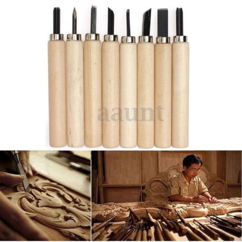 8pcs Pottery Wood Carving Hand Chisel Tool Set Woodworkers Gouges Professional