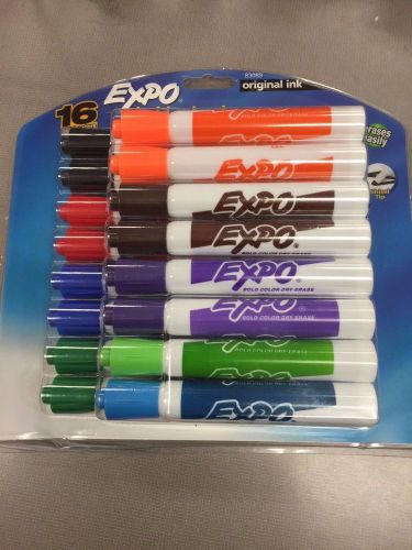 EXPO 83083 DRY ERASE MARKERS * 16 Count * ASSORTED BOLD Colors * CHISEL Tip