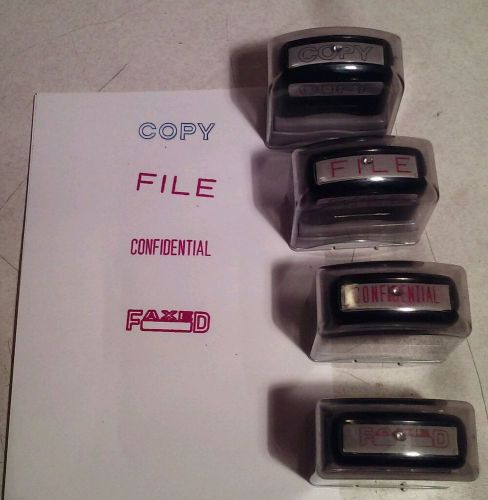 Lot of 4 Stockwell Pre Inked Stamps.CONFIDENTIAL, COPY, FILE &amp; FAXED.
