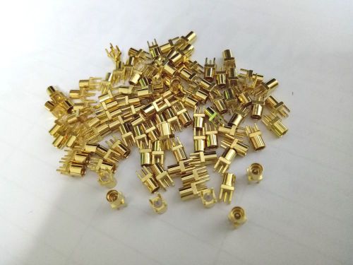 100PCS MMCX female FOR PCB connector straight goldplated PTFE