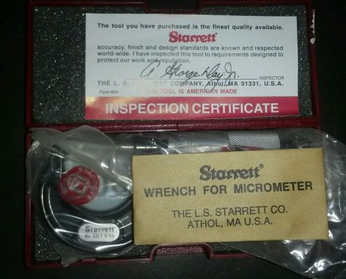 Starrett 436.1rl-1 outside micrometer, ratchet stop, lock nut, 0-1&#034; range, 0.... for sale