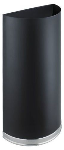Safco Products 9940BL Half Round Waste Receptacle, 12-1/2-Gallon, Black