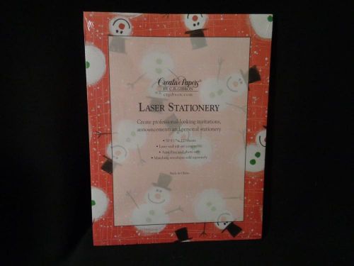 Snowman laser stationery NIP 50 sheets by C. R. Gibson acid free 8.5 x 11