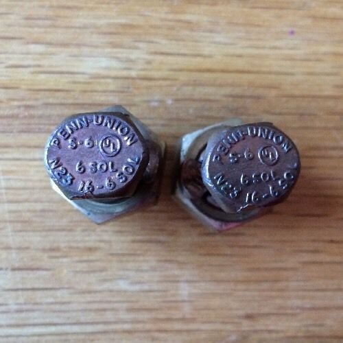 2 penn union s-6 n23 16-6sol copper split bolts for sale