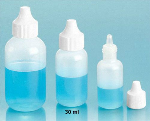 1 oz (30 ml)  ldpe squeezable plastic dropper bottles (lot of 100) for sale