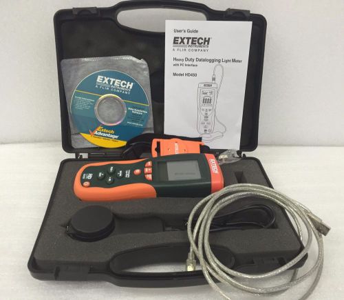 Extech hd450 heavy duty datalogger light meter /pc interface /case &amp; user guide for sale