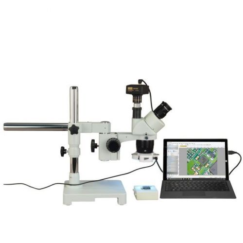 Trinocular 5x-10x-15x-30x 14mp digital boom stereo microscope+56 led ring light for sale