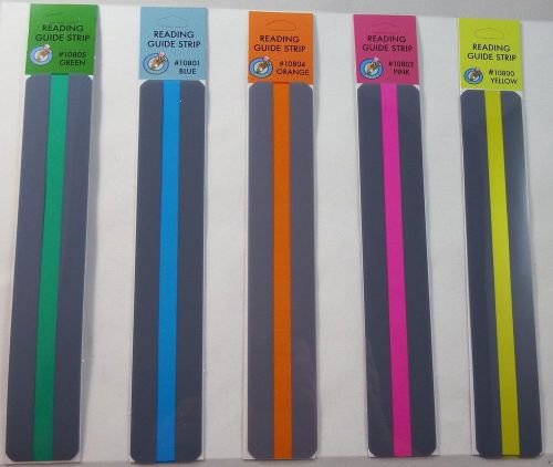 Reading Guide Highlighter Strips Set of 5 (Blue orange green pink and yellow)