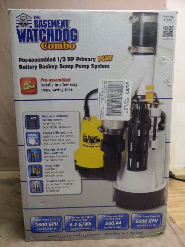 The basement watchdog combo dfk961 pre-assembled 1/3 hp primary plus battery bac for sale