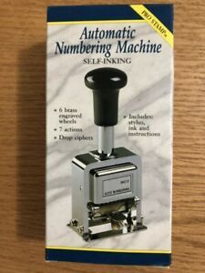 Rogers Automatic Numbering Machine Self Inking Stamp 6 digits