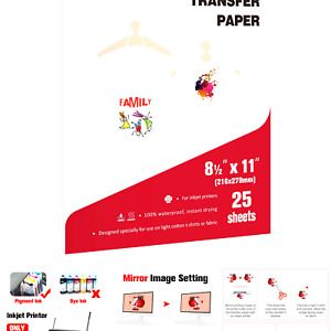 Koala Inkjet Printable Iron-On Heat Transfer Paper for Light T Shirts, 8.5x11...